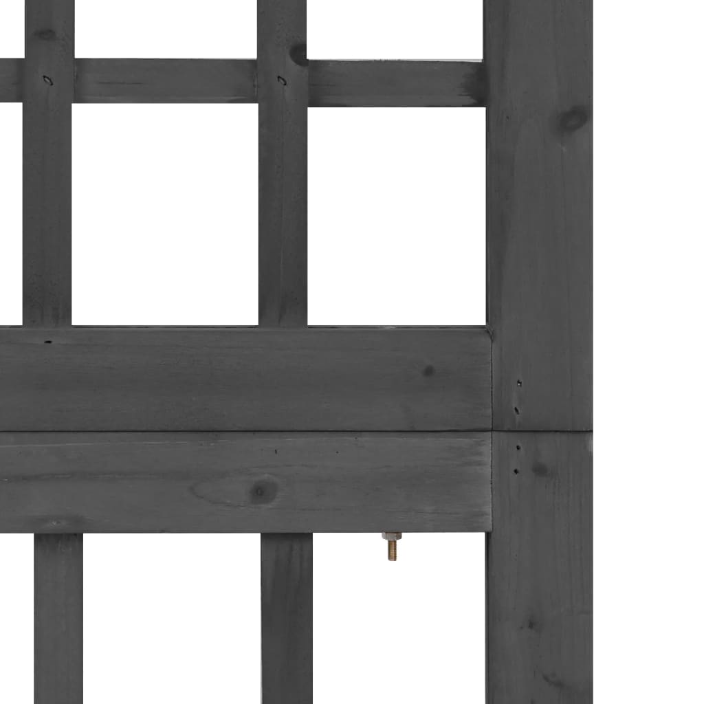 Black Solid Fir Wood 6-Panel Room Divider/Trellis 242.5x180 cm