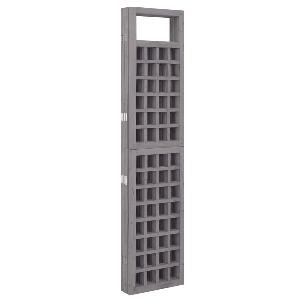 5-Panel Grey Fir Wood Room Divider/Trellis 201.5x180 cm