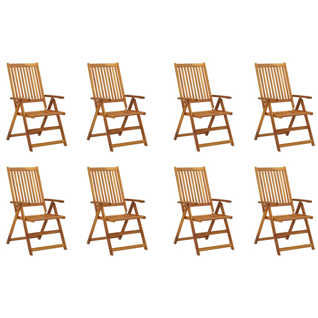 8-Piece Solid Acacia Wood Folding Garden Chairs - Durable & Stylish