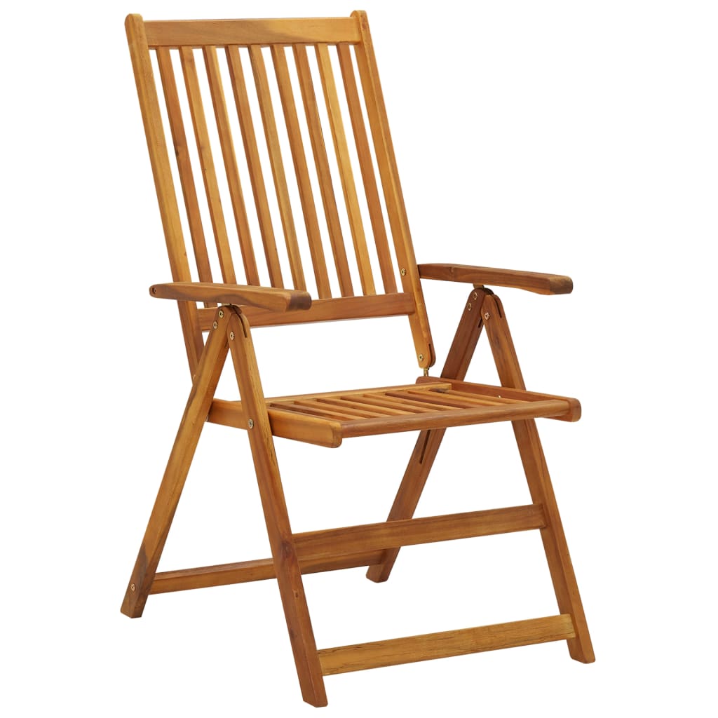 8-Piece Solid Acacia Wood Folding Garden Chairs - Durable & Stylish