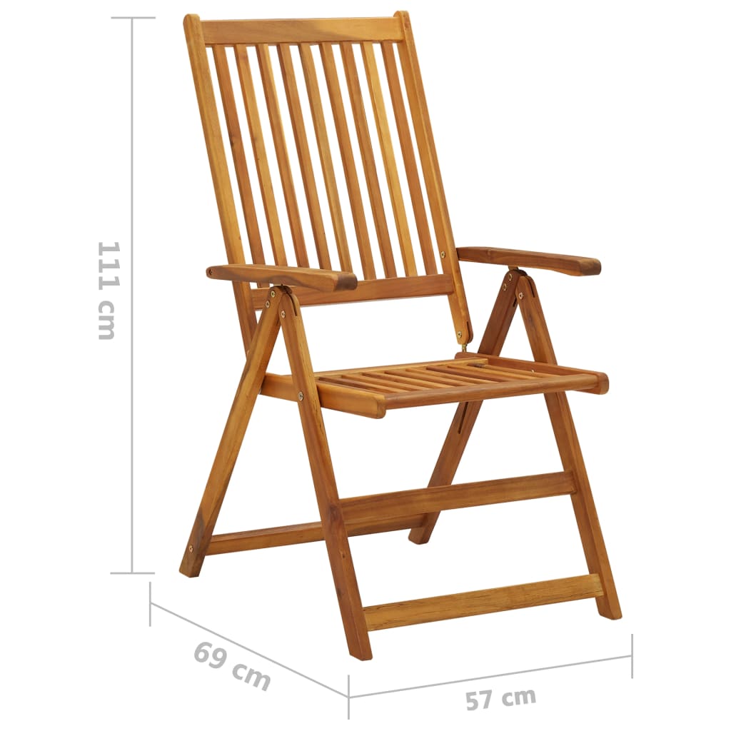 8-Piece Solid Acacia Wood Folding Garden Chairs - Durable & Stylish