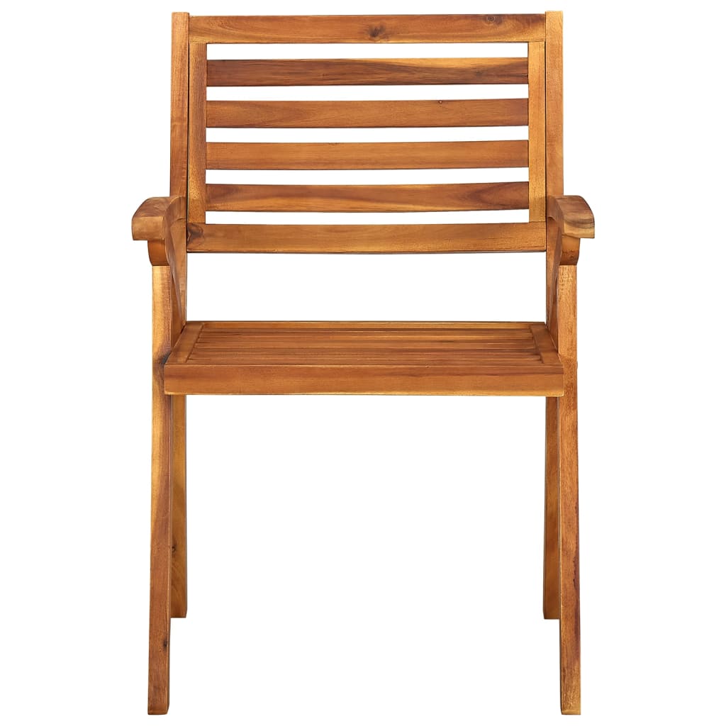 6-Piece Solid Acacia Wood Garden Chairs Set - Durable & Stylish