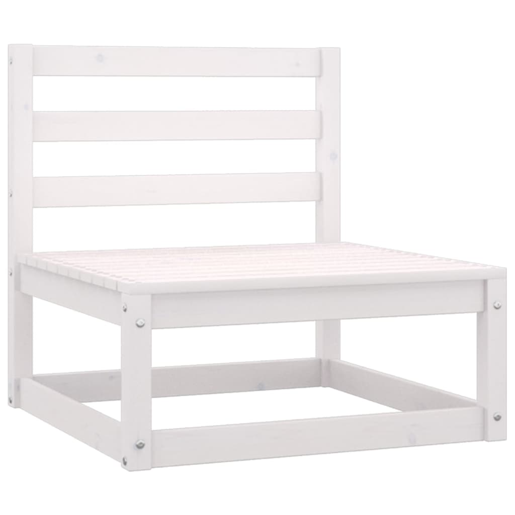 White Solid Pinewood Garden 2-Seater Sofa - Elegant & Durable