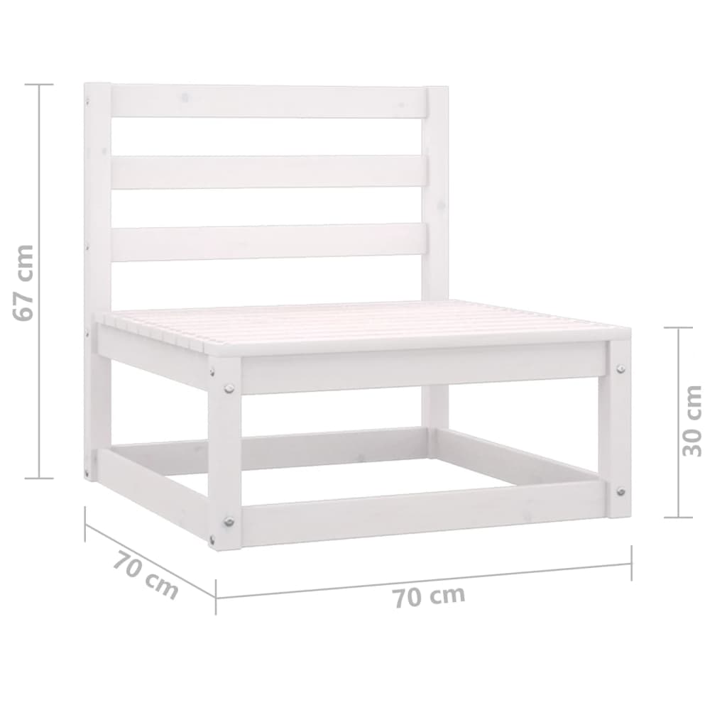 White Solid Pinewood Garden 2-Seater Sofa - Elegant & Durable