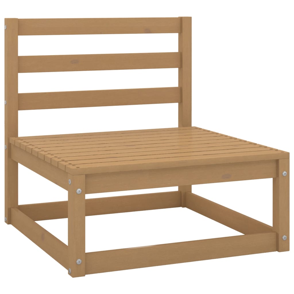Honey Brown Solid Pinewood Garden 2-Seater Sofa