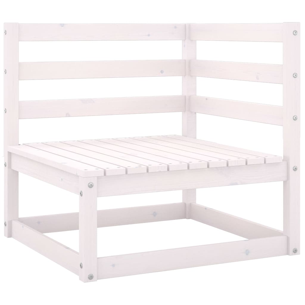 White Solid Pinewood Garden 2-Seater Sofa - Elegant Outdoor Seating