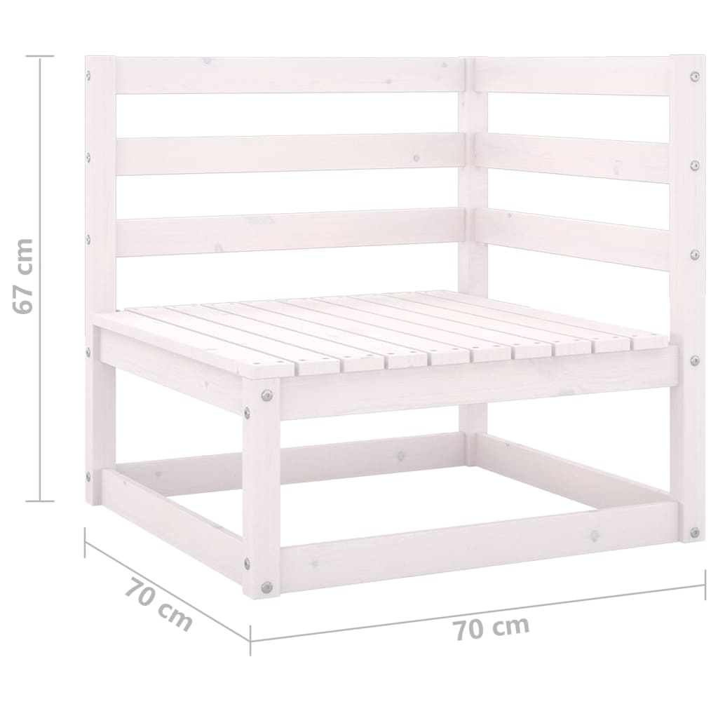 White Solid Pinewood Garden 2-Seater Sofa - Elegant Outdoor Seating