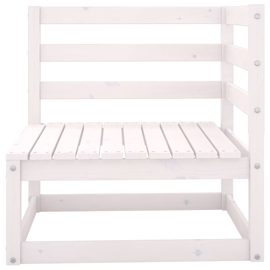 White Solid Pinewood 3-Seater Garden Sofa - Stylish Outdoor Comfort