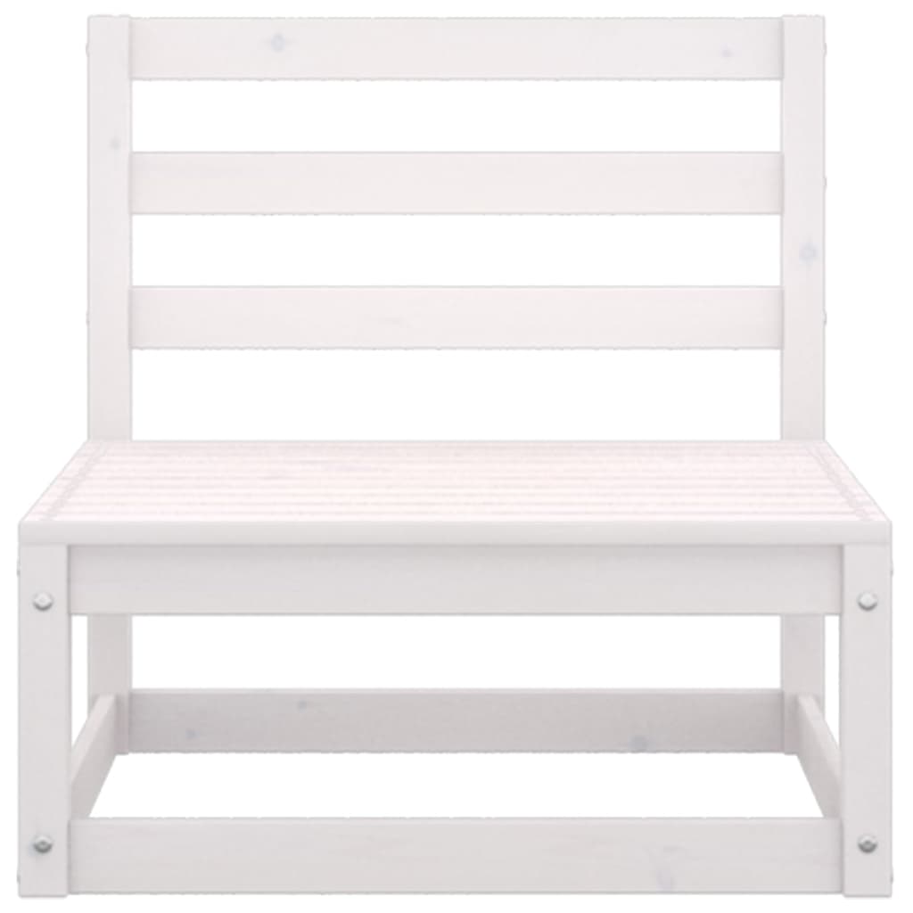 White Solid Pinewood 3-Seater Garden Sofa - Stylish Outdoor Comfort