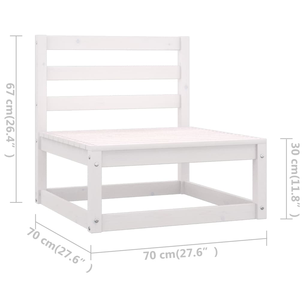 White Solid Pinewood 3-Seater Garden Sofa - Stylish Outdoor Comfort