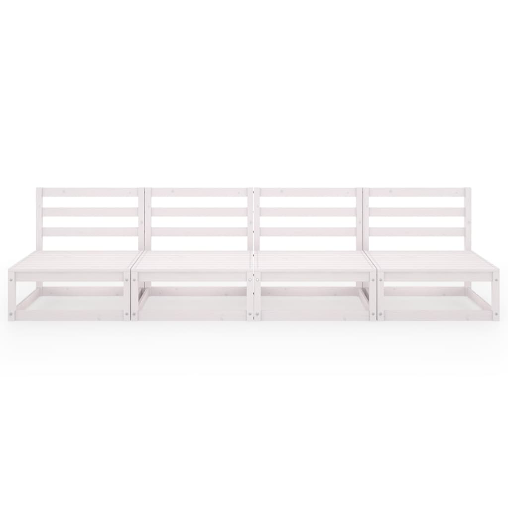 Elegant White Pinewood 4-Seater Garden Sofa | Durable Outdoor Comfort