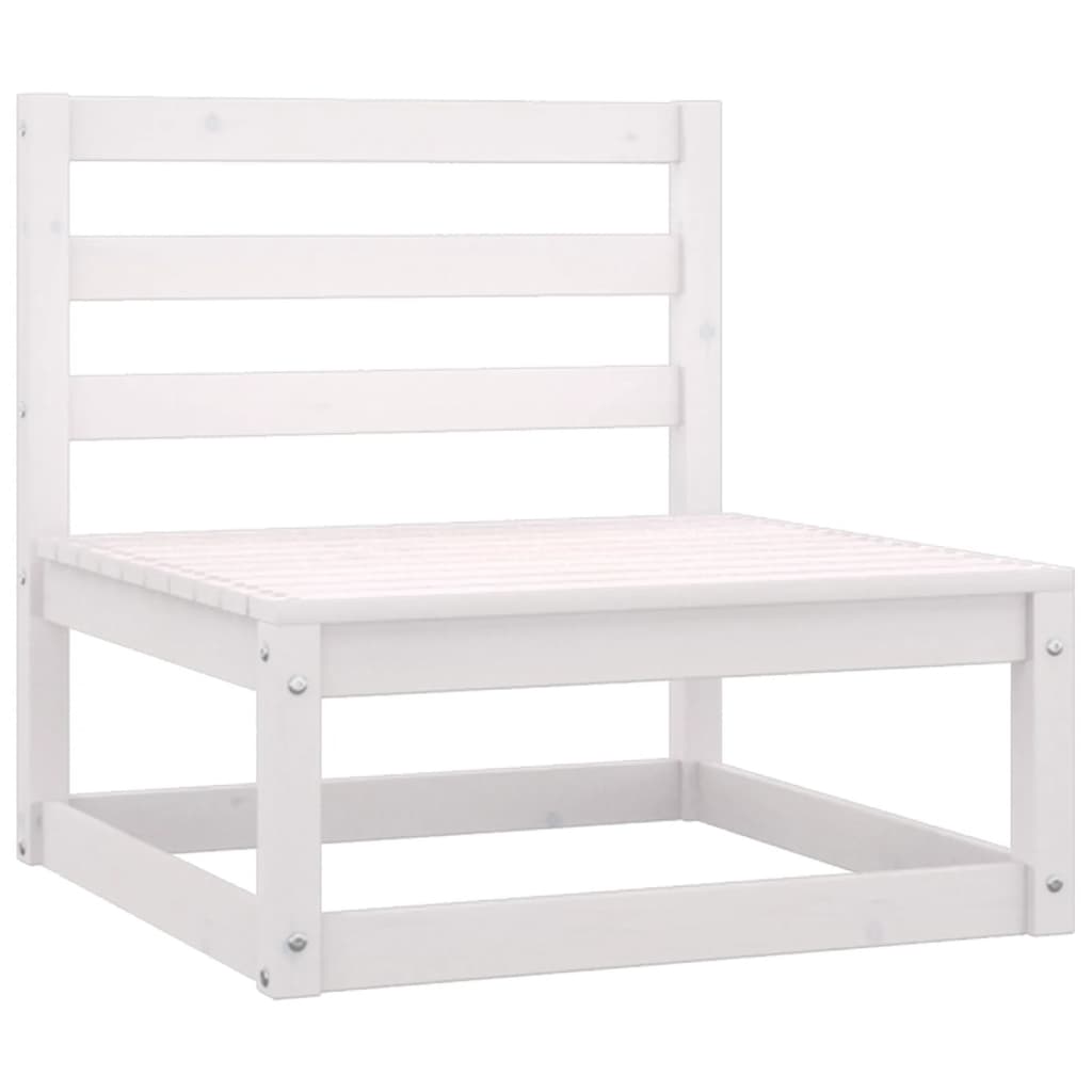 Elegant White Pinewood 4-Seater Garden Sofa | Durable Outdoor Comfort