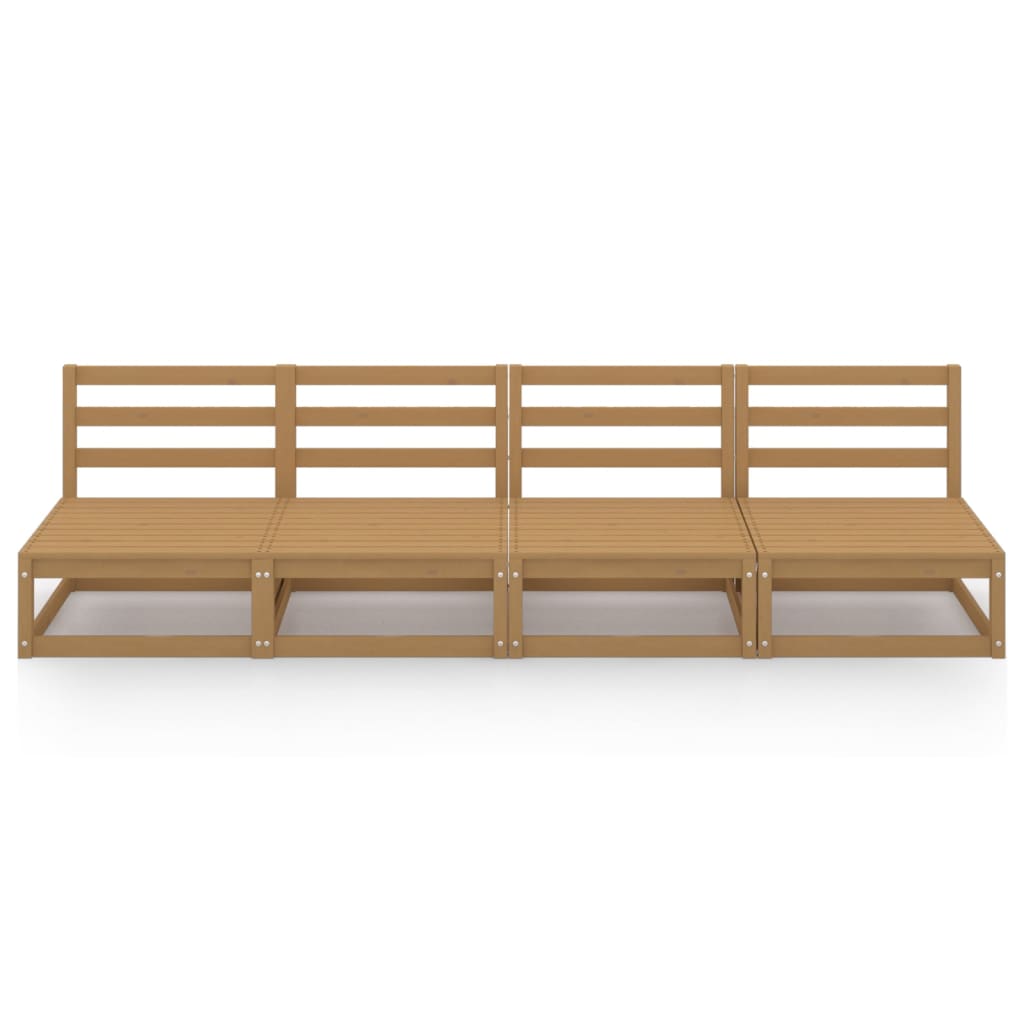 Honey Brown 4-Seater Garden Sofa - Solid Pinewood Charm