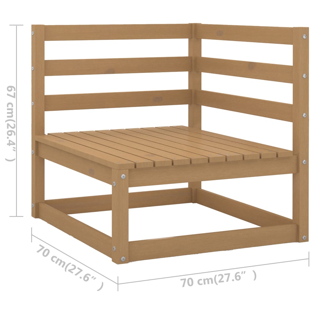 9 Piece Garden Lounge Set Solid Pinewood