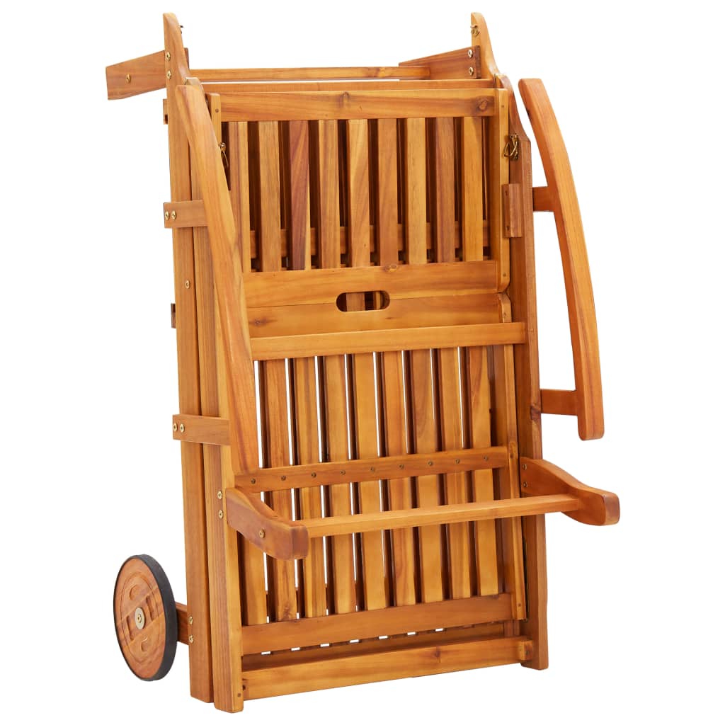 Solid Acacia Wood Sun Loungers Set of 2 - Durable Outdoor Comfort