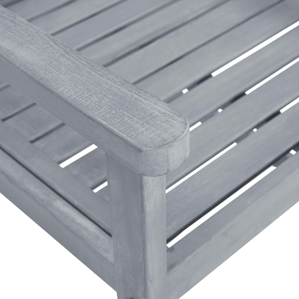 8-Piece Grey Garden Chairs Set | Solid Acacia Wood Outdoor Seating