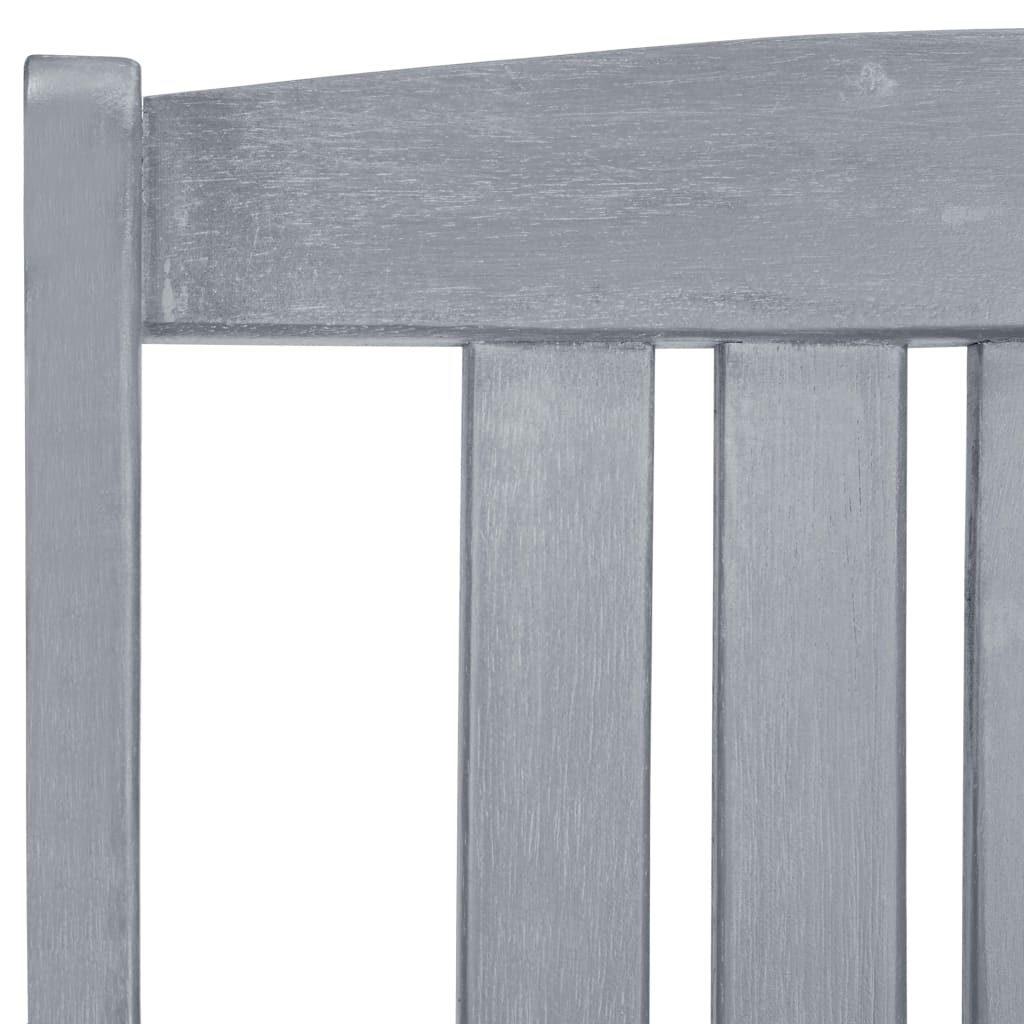 8-Piece Grey Garden Chairs Set | Solid Acacia Wood Outdoor Seating