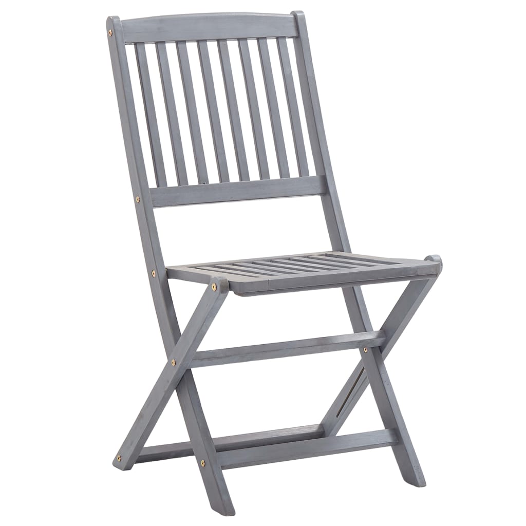 8-Piece Solid Acacia Wood Folding Outdoor Chairs Set