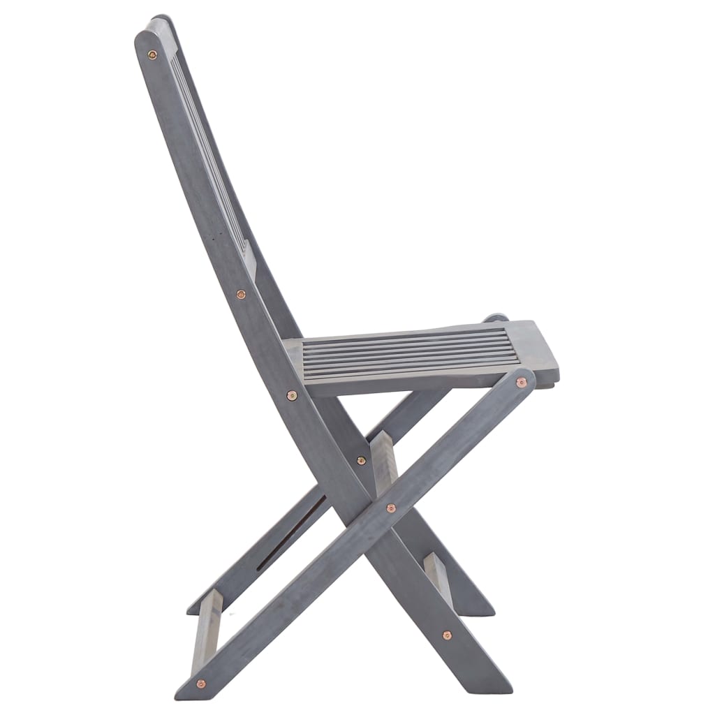 8-Piece Solid Acacia Wood Folding Outdoor Chairs Set