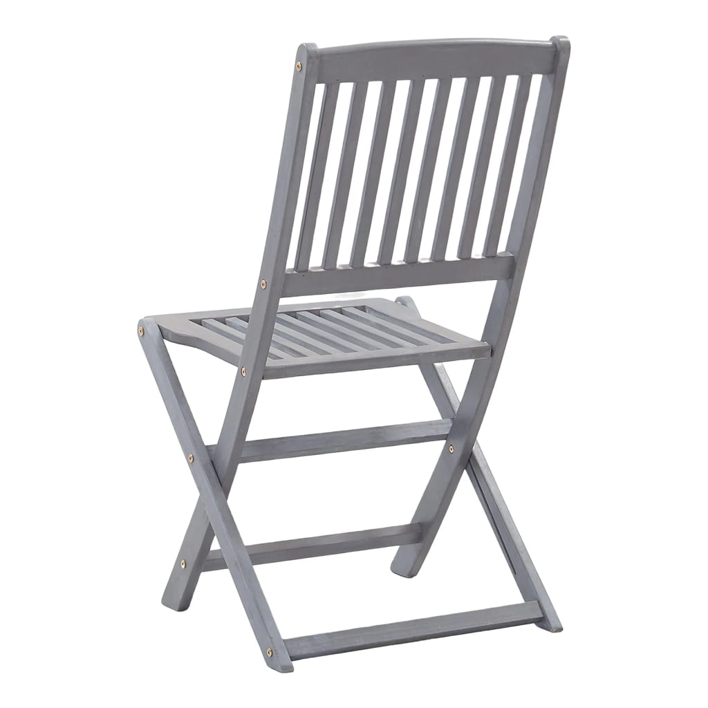 8-Piece Solid Acacia Wood Folding Outdoor Chairs Set
