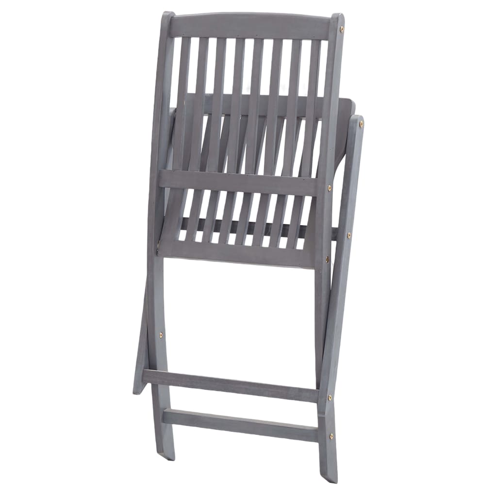 8-Piece Solid Acacia Wood Folding Outdoor Chairs Set