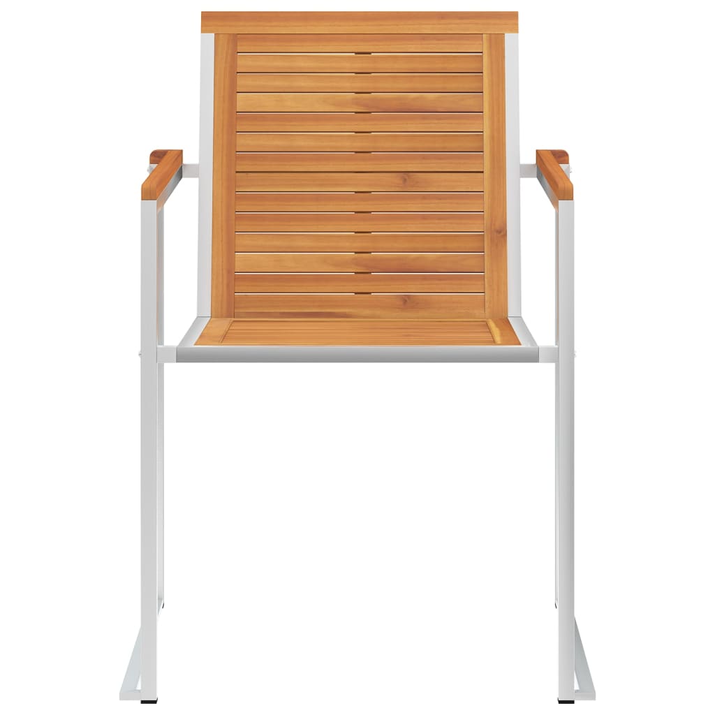 6-Piece Garden Chair Set: Acacia Wood & Stainless Steel