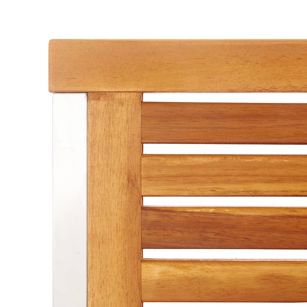 6-Piece Garden Chair Set: Acacia Wood & Stainless Steel