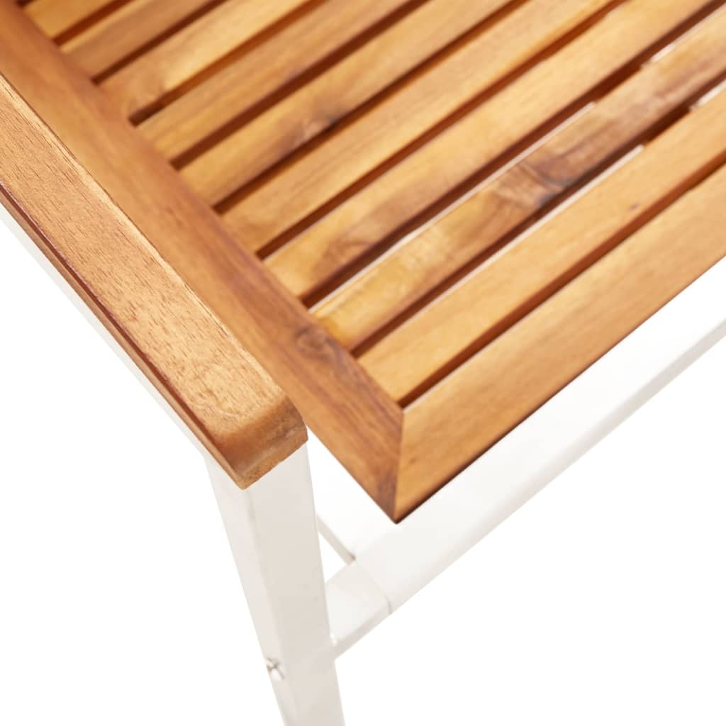 6-Piece Garden Chair Set: Acacia Wood & Stainless Steel
