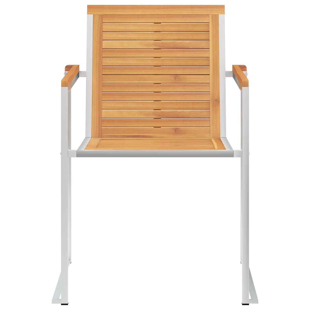 4-Piece Solid Teak & Stainless Steel Garden Chairs Set