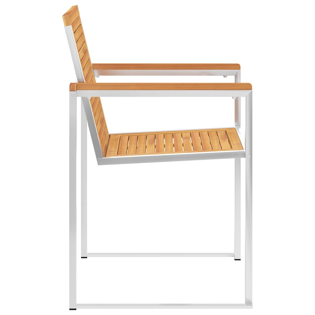 4-Piece Solid Teak & Stainless Steel Garden Chairs Set