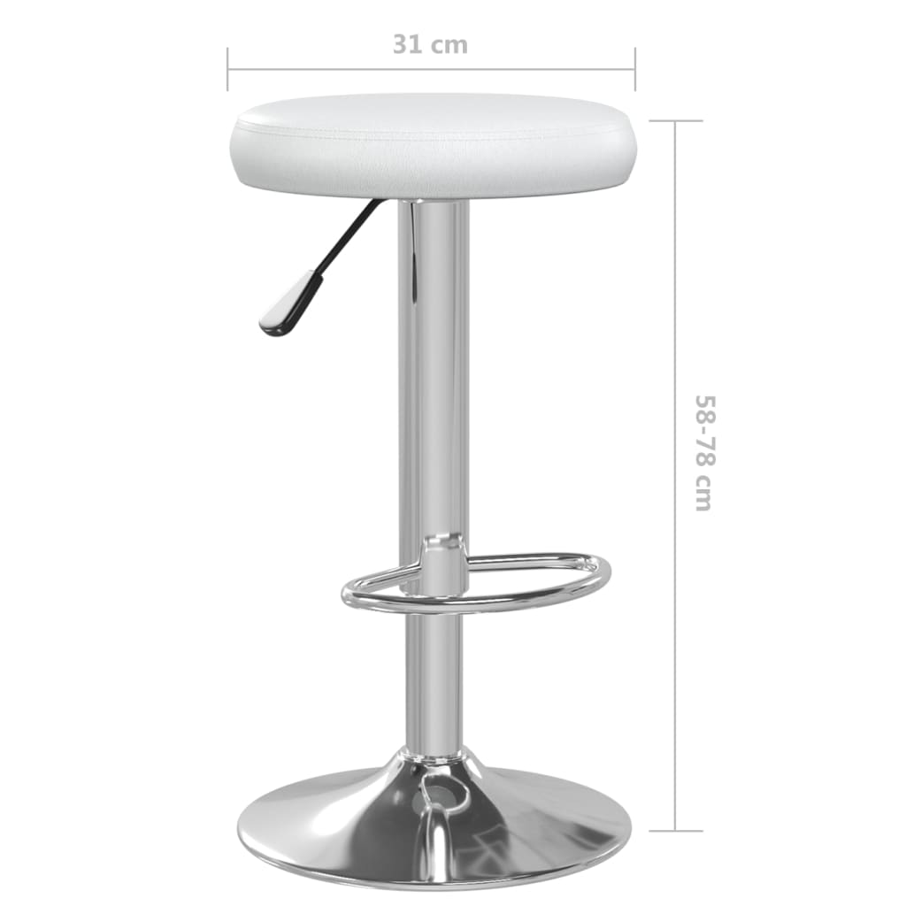 White Faux Leather Bar Stools Set of 2 - Elegant & Stylish Seating