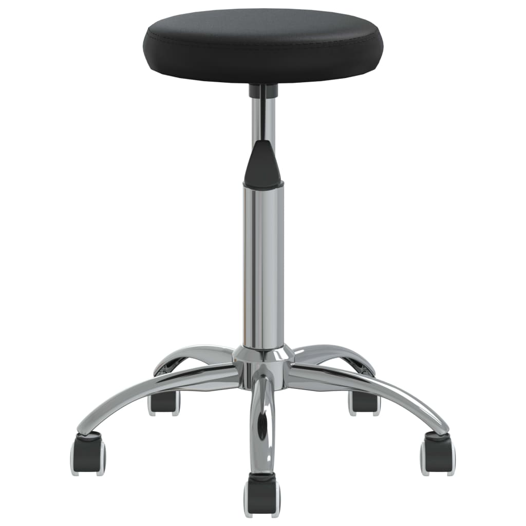 Ergonomic Office Swivel Chair - Black Faux Leather Seat