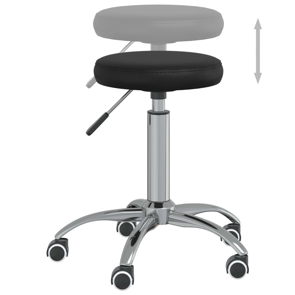 Ergonomic Office Swivel Chair - Black Faux Leather Seat