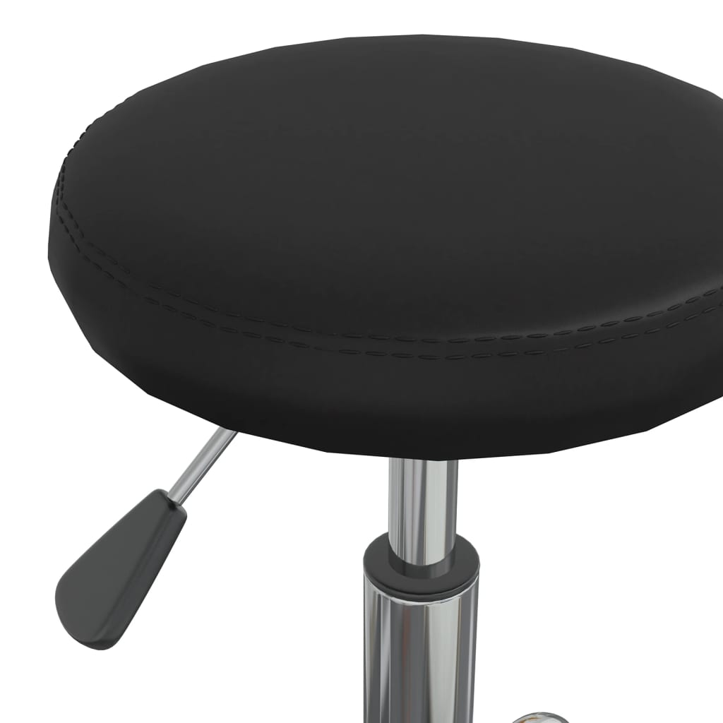Ergonomic Office Swivel Chair - Black Faux Leather Seat