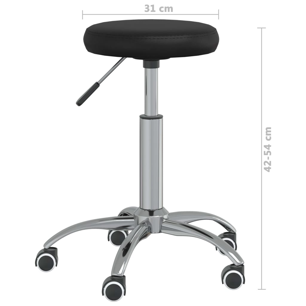 Ergonomic Office Swivel Chair - Black Faux Leather Seat
