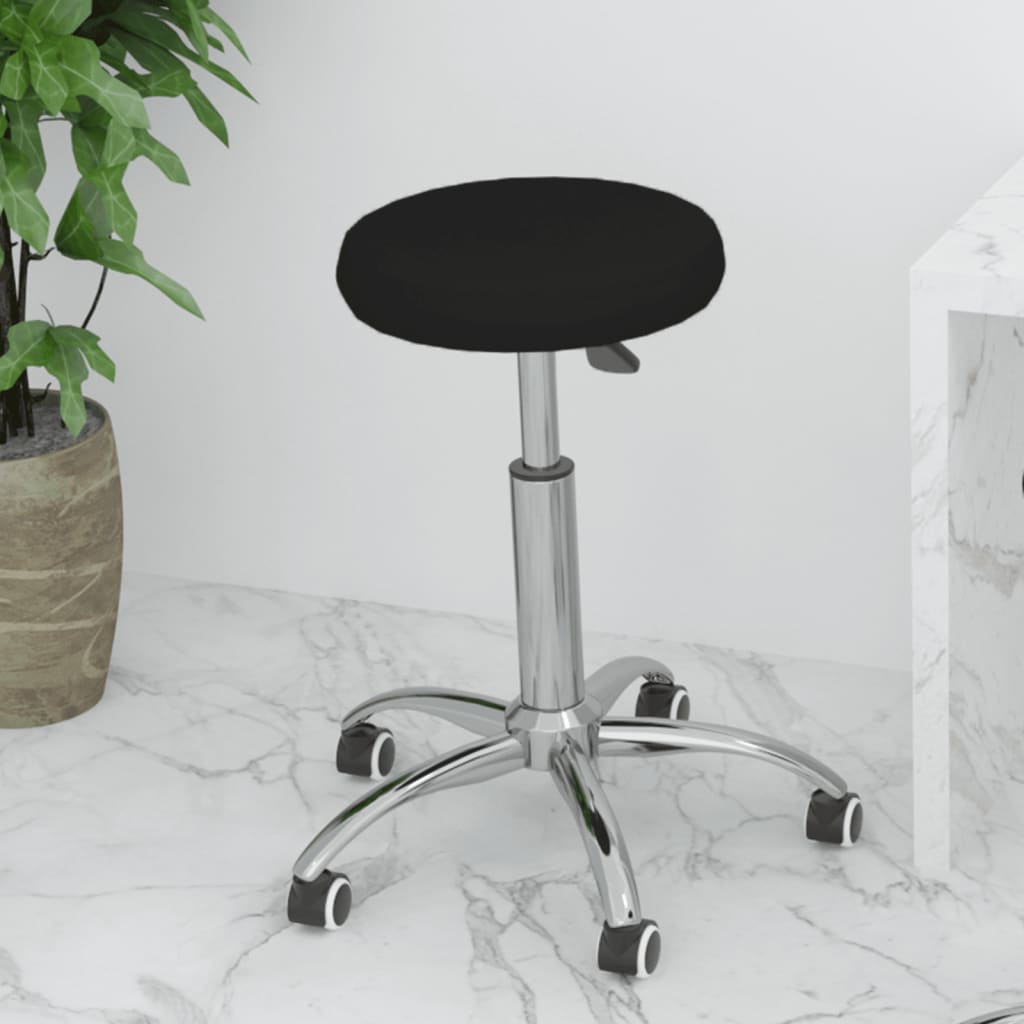 Ergonomic Office Swivel Chair - Black Faux Leather Seat