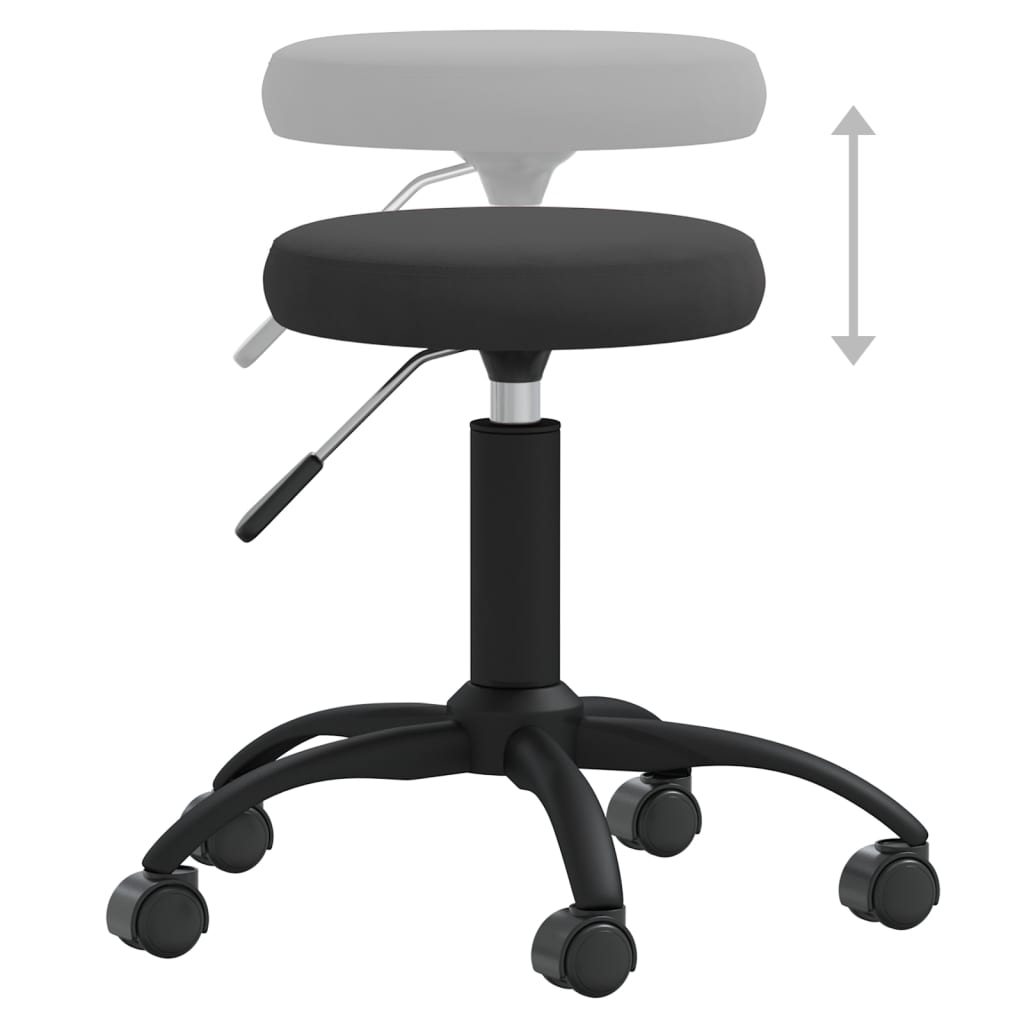 Luxurious Black Velvet Office Swivel Chair - Ergonomic & Stylish