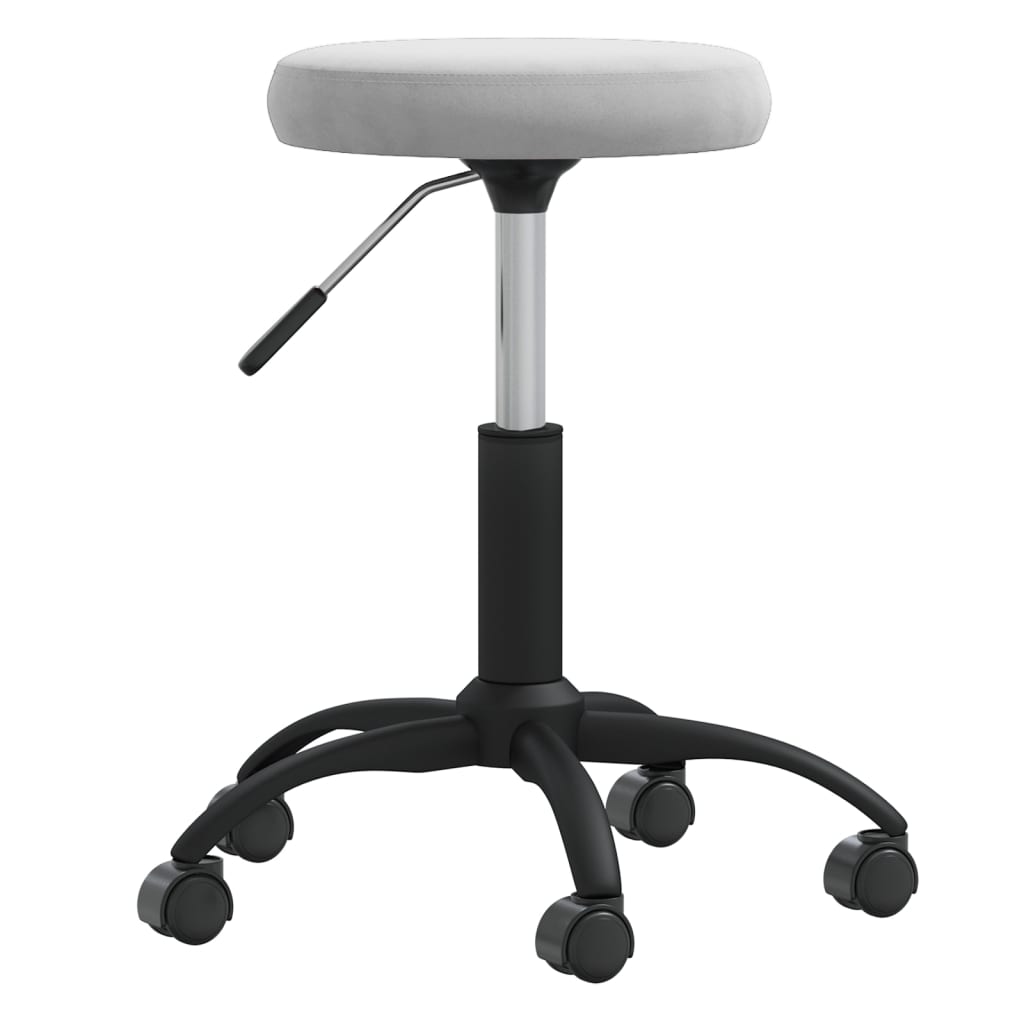 Light Grey Velvet Office Swivel Chair – Stylish & Comfortable Seating