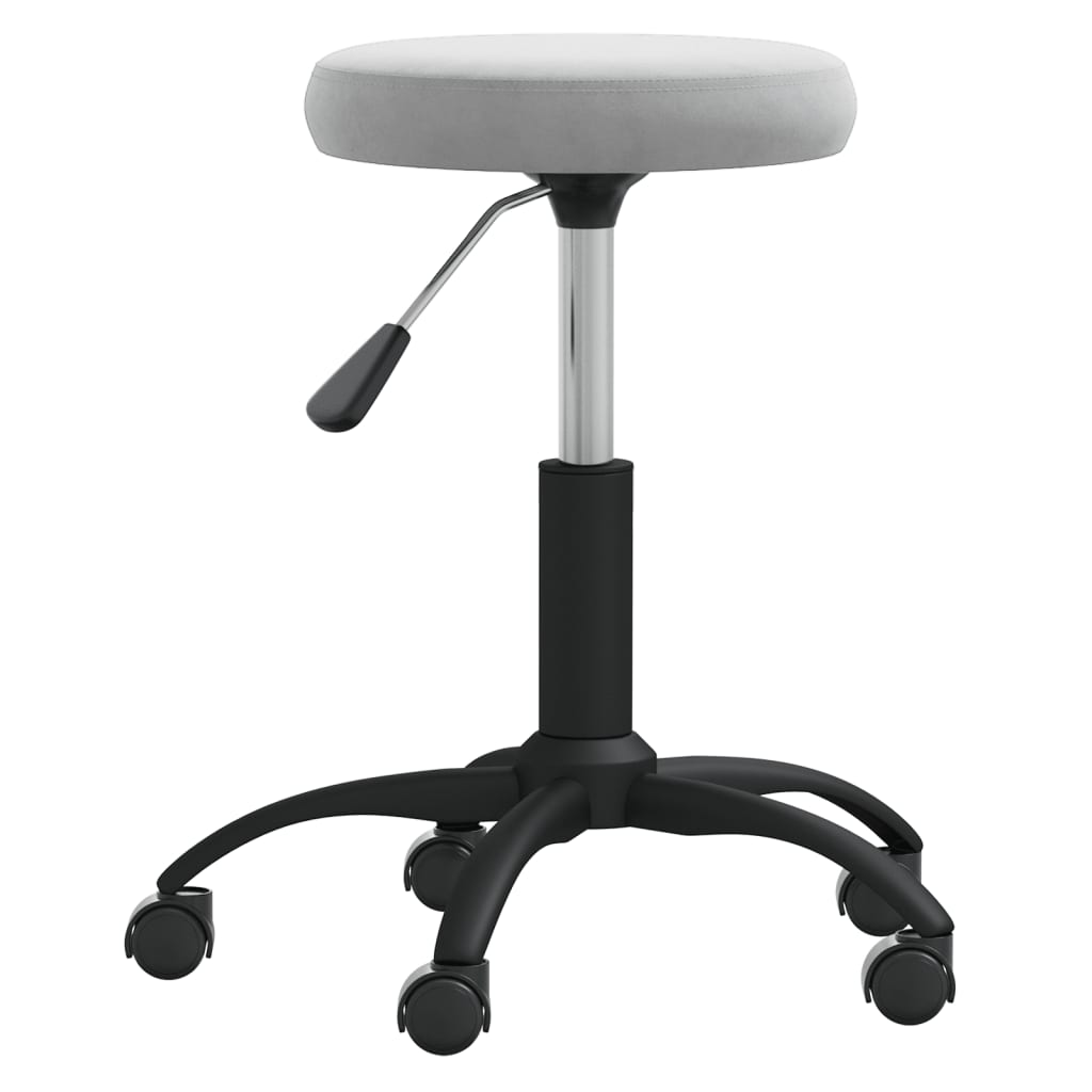 Light Grey Velvet Office Swivel Chair – Stylish & Comfortable Seating