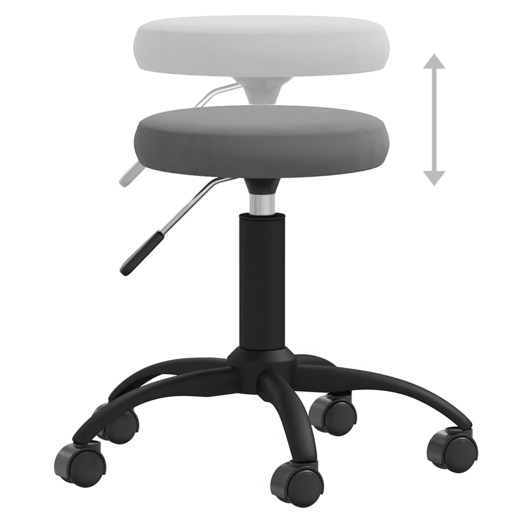 Elegant Dark Grey Velvet Office Swivel Chair - Comfort Redefined