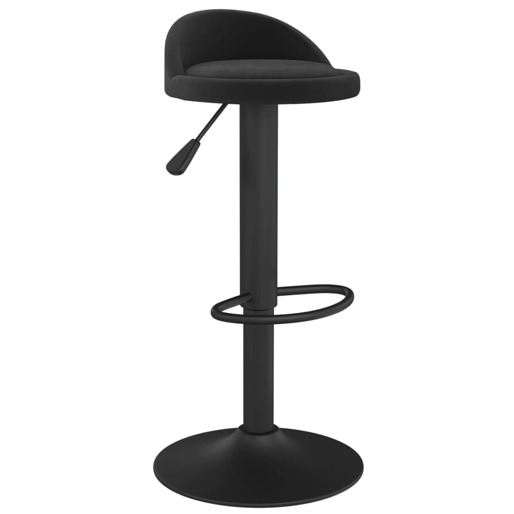 Elegant Black Velvet Bar Stools Set - 2 Piece Collection