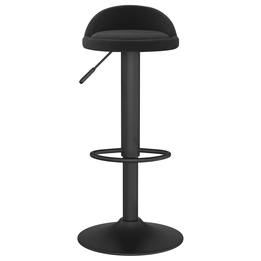 Elegant Black Velvet Bar Stools Set - 2 Piece Collection