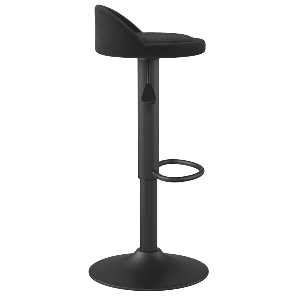 Elegant Black Velvet Bar Stools Set - 2 Piece Collection