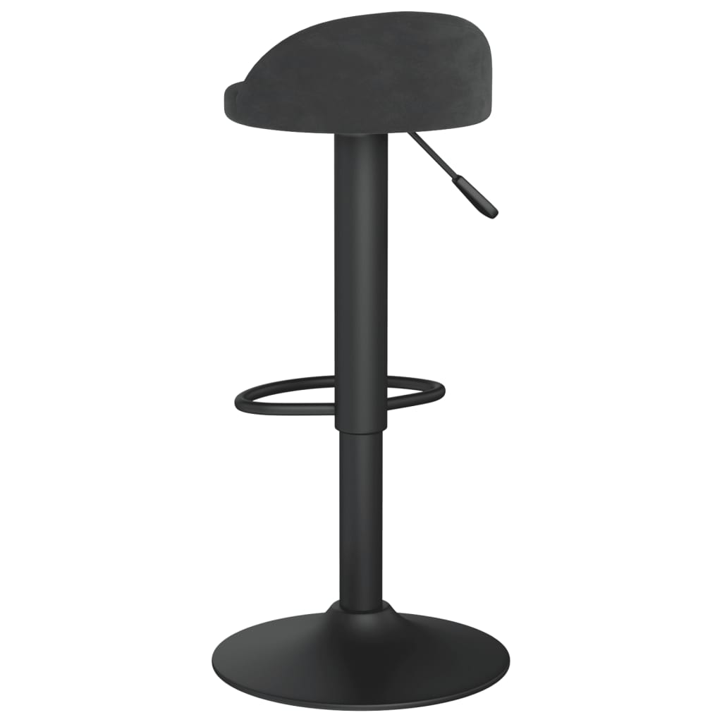 Elegant Black Velvet Bar Stools Set - 2 Piece Collection