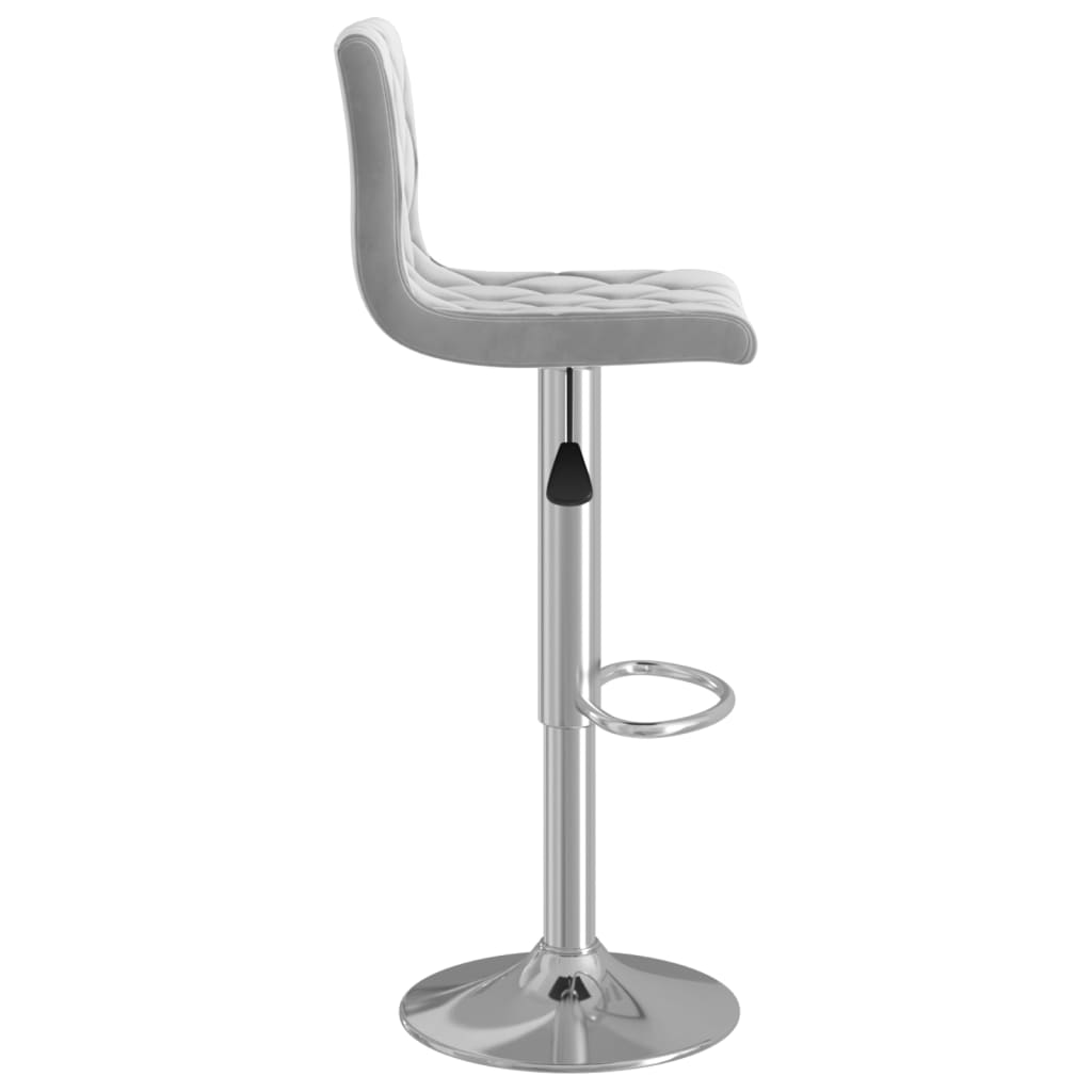 Elegant Light Grey Velvet Bar Stools - Set of 2 for Chic Dining