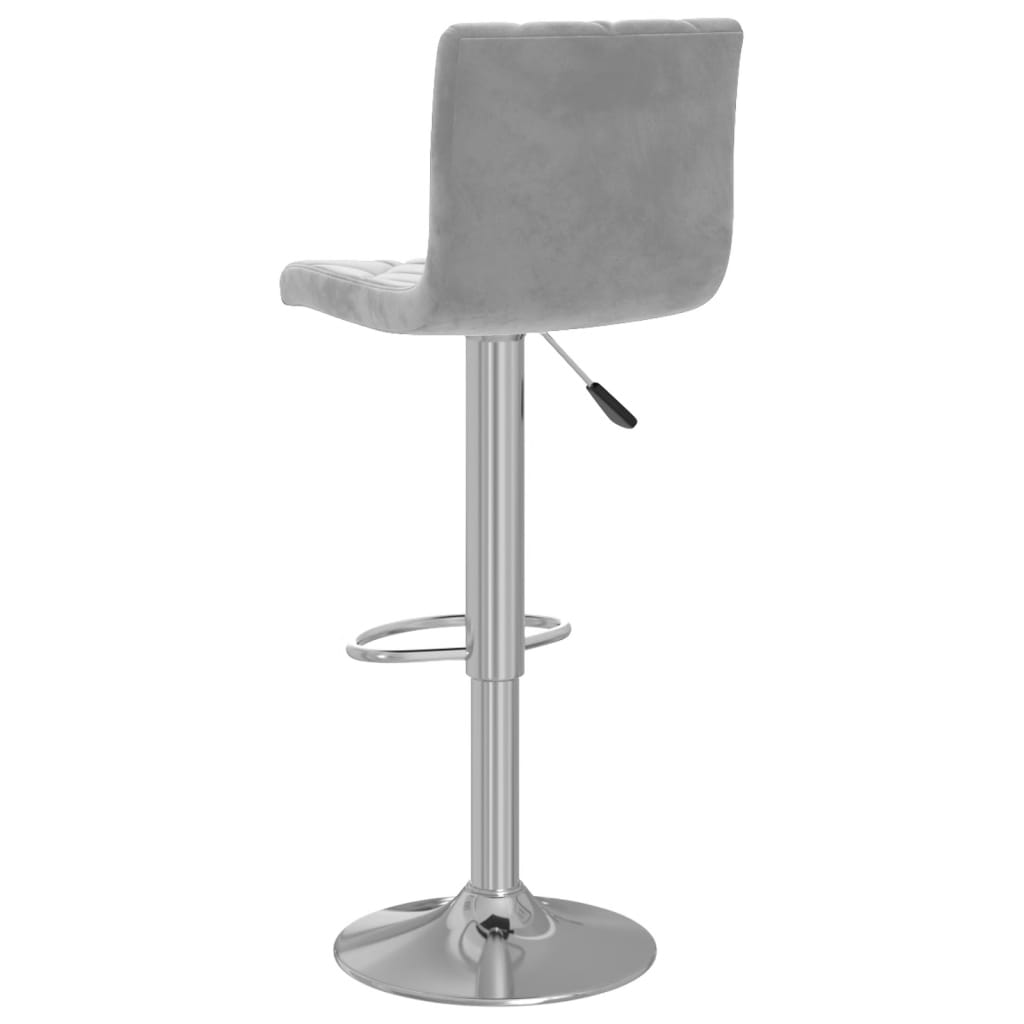Elegant Light Grey Velvet Bar Stools - Set of 2 for Chic Dining