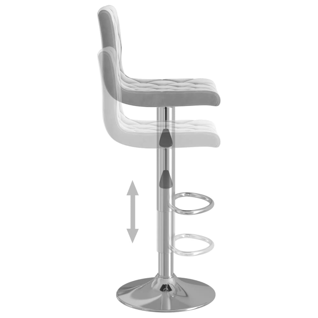 Elegant Light Grey Velvet Bar Stools - Set of 2 for Chic Dining