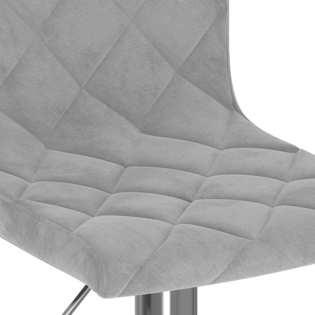 Elegant Light Grey Velvet Bar Stools - Set of 2 for Chic Dining