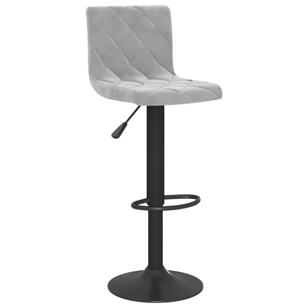 Light Grey Velvet Bar Stools Set of 2 - Chic & Comfortable Seating