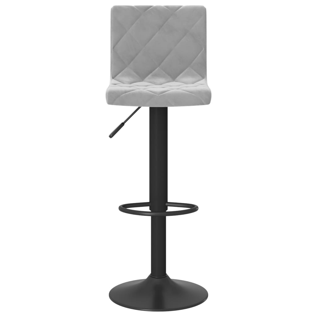 Light Grey Velvet Bar Stools Set of 2 - Chic & Comfortable Seating